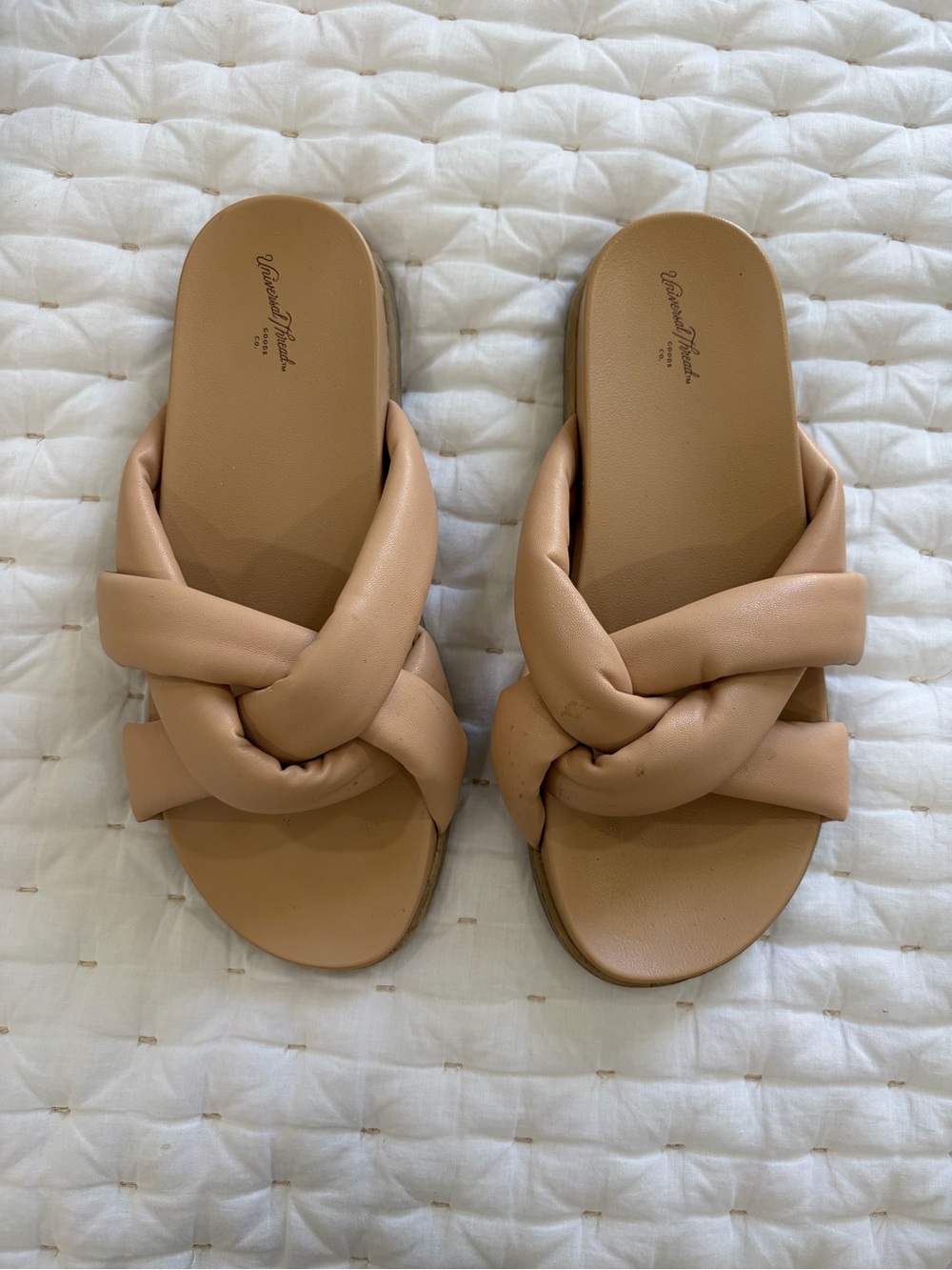 Universal Thread Nude Knotted Slide Sandals